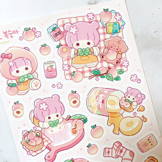 Danpoong.bom pink picnic sticker b530