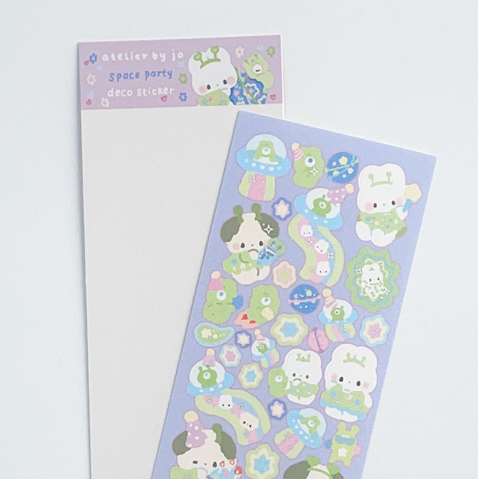 Atelier by Jo Space Party Deco Sticker Sheet b851