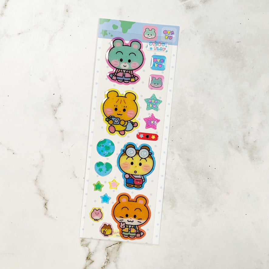 Ppomppom Hamster epoxy sticker b309