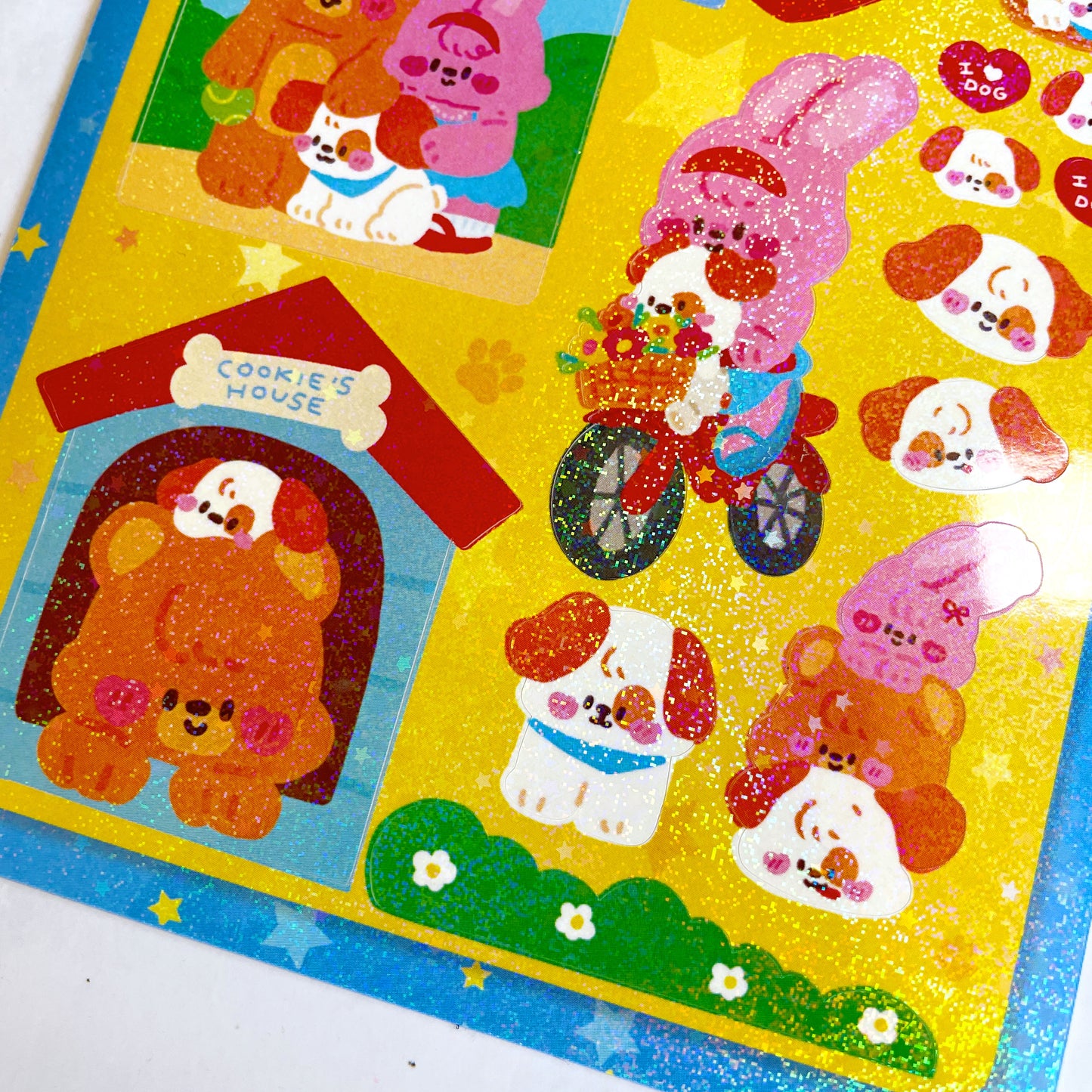 The Pie in the Sky Puppy's Love sparkle sticker b535