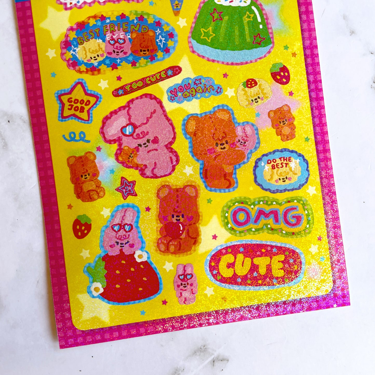 The Pie in the Sky Too Cute sparkle sticker b537