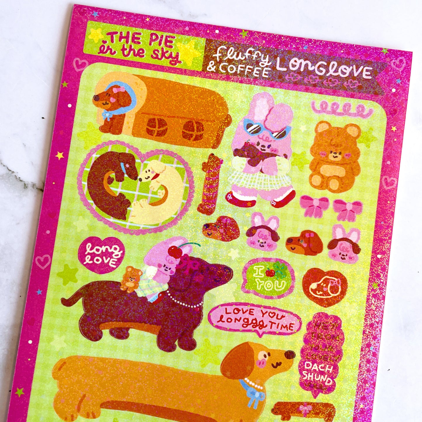 The Pie in the Sky Long Love sparkle sticker b738