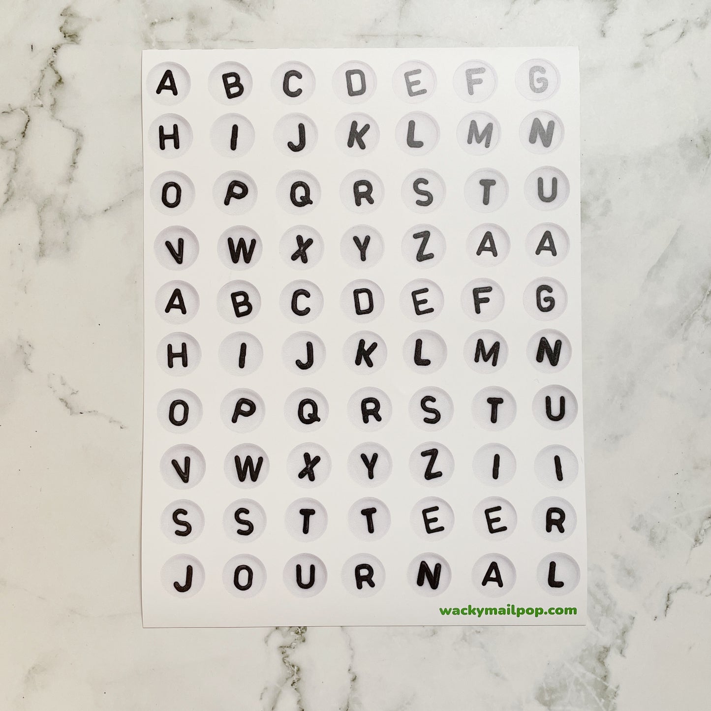 Giant circle letters vinyl sticker B608