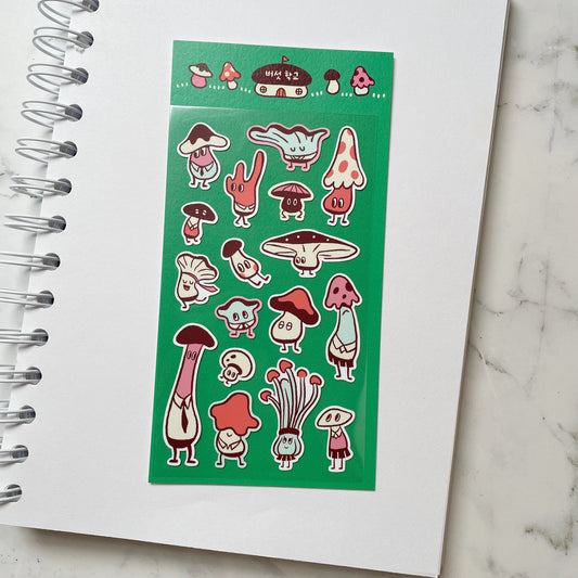 Nighty Night Funny Mushrooms sticker b601