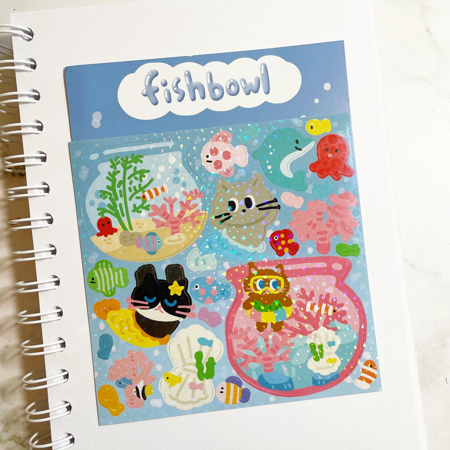 Dingamart Fishbowl Sparkle sticker B646