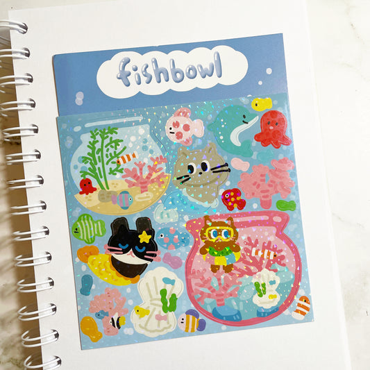 Dingamart Fishbowl Sparkle sticker B646