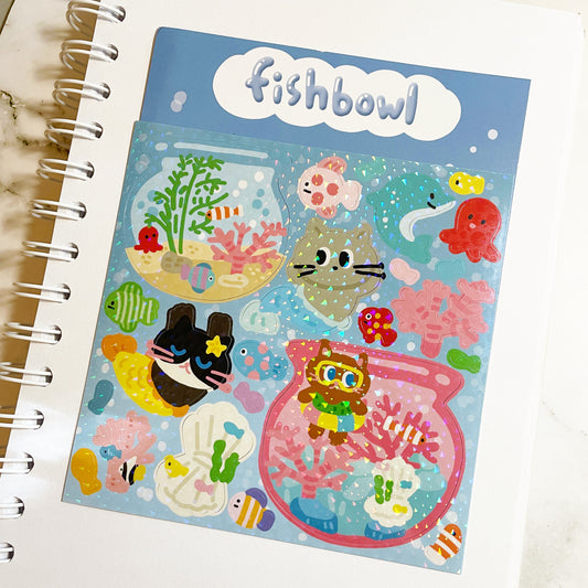 Dingamart Fishbowl Sparkle sticker B646
