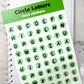 Green Circle Letters vinyl sticker sheet v23