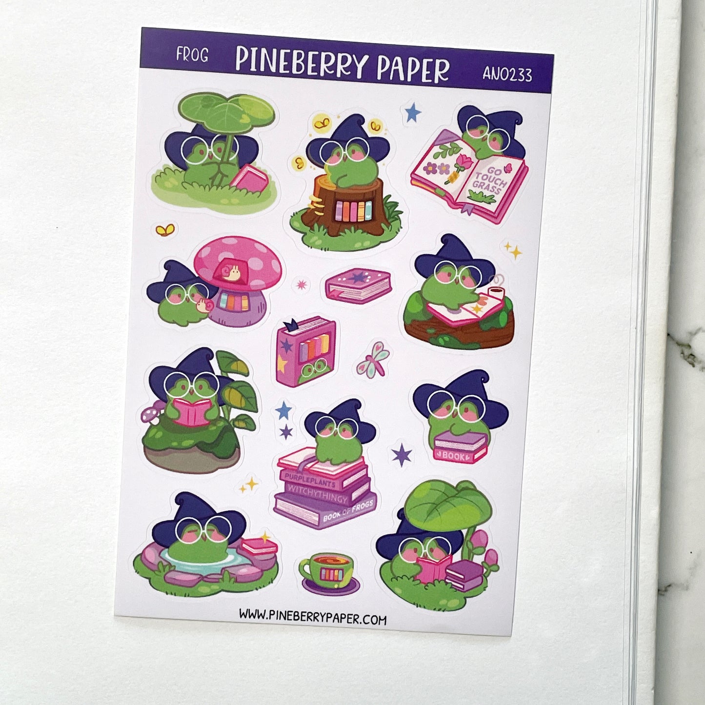 Pineberry Paper Frog Spells sticker H43