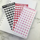 Love Letters Red vinyl sticker sheet