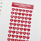 Love Letters Red vinyl sticker sheet