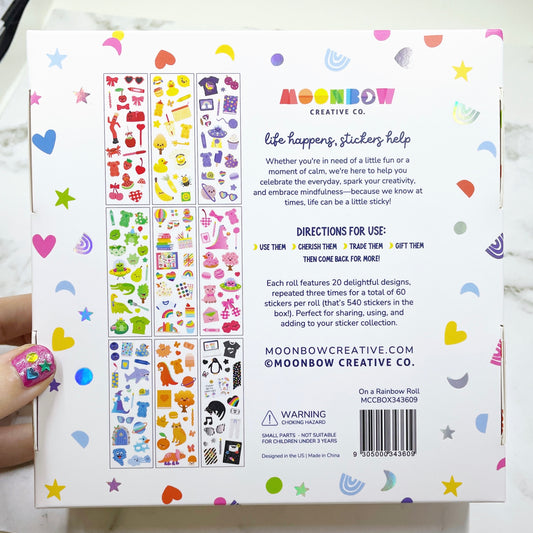 Moonbow Rainbow sticker roll box
