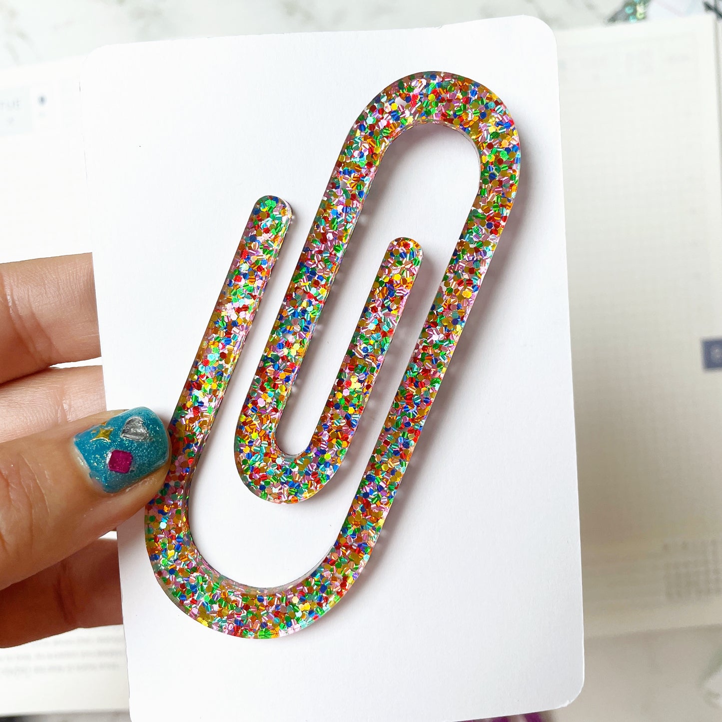 Jumbo Confetti Acrylic Paper Clip