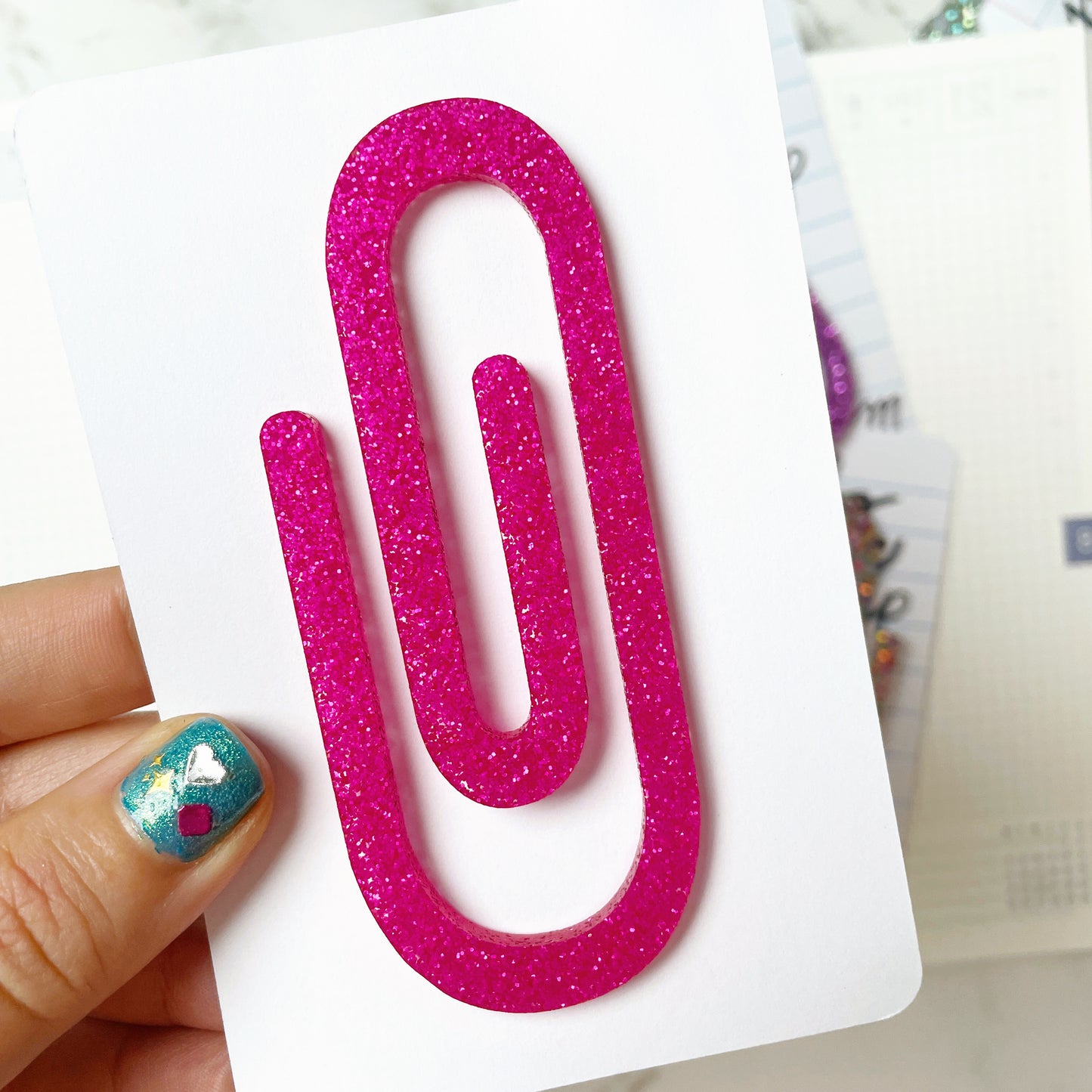 Jumbo Confetti Acrylic Paper Clip