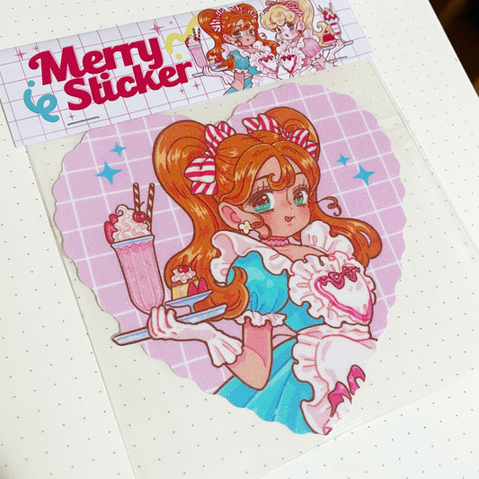 Natsuput Merry Pink MIlkshake Heart Sticker