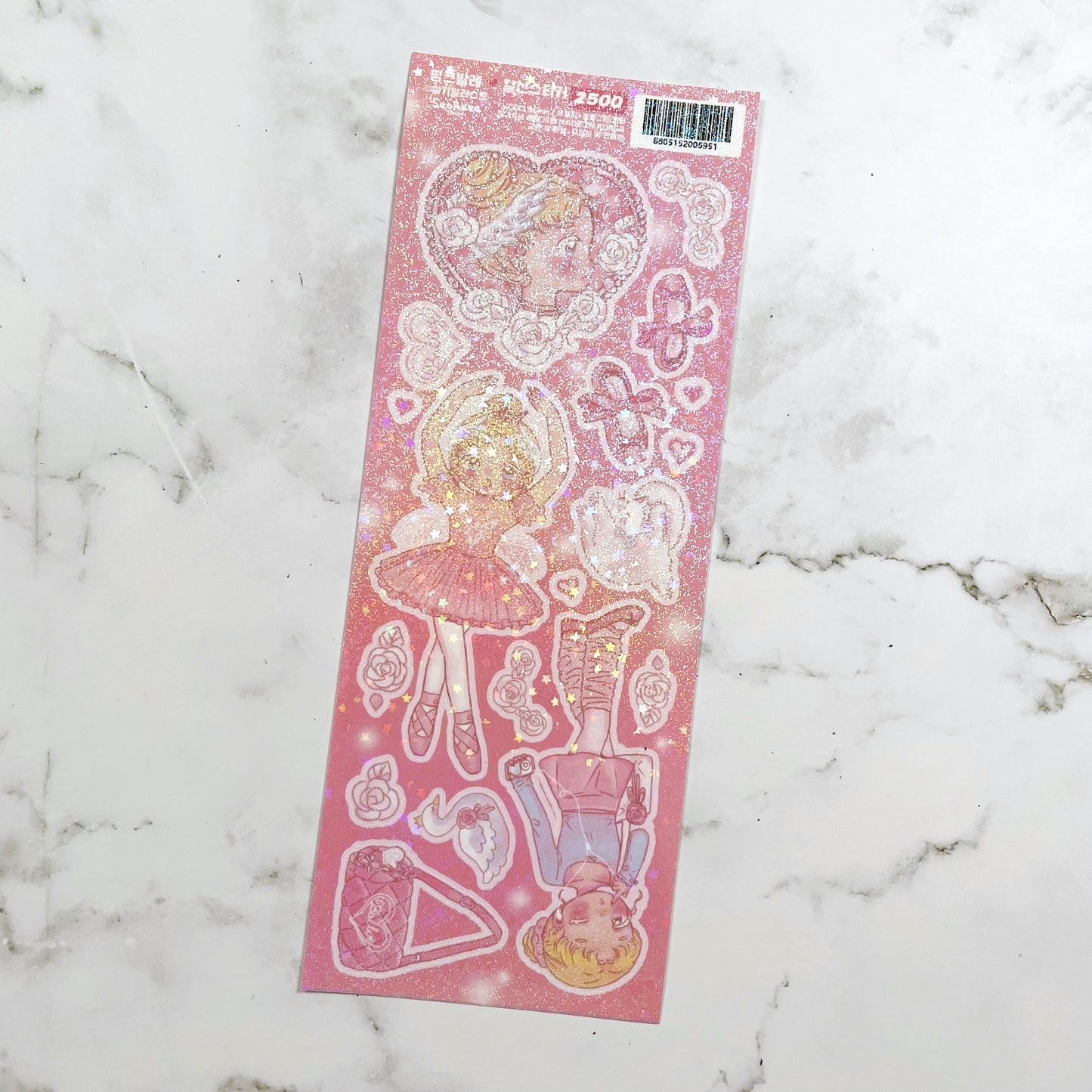 Seolkee Pink Ballet sparkle sticker A334