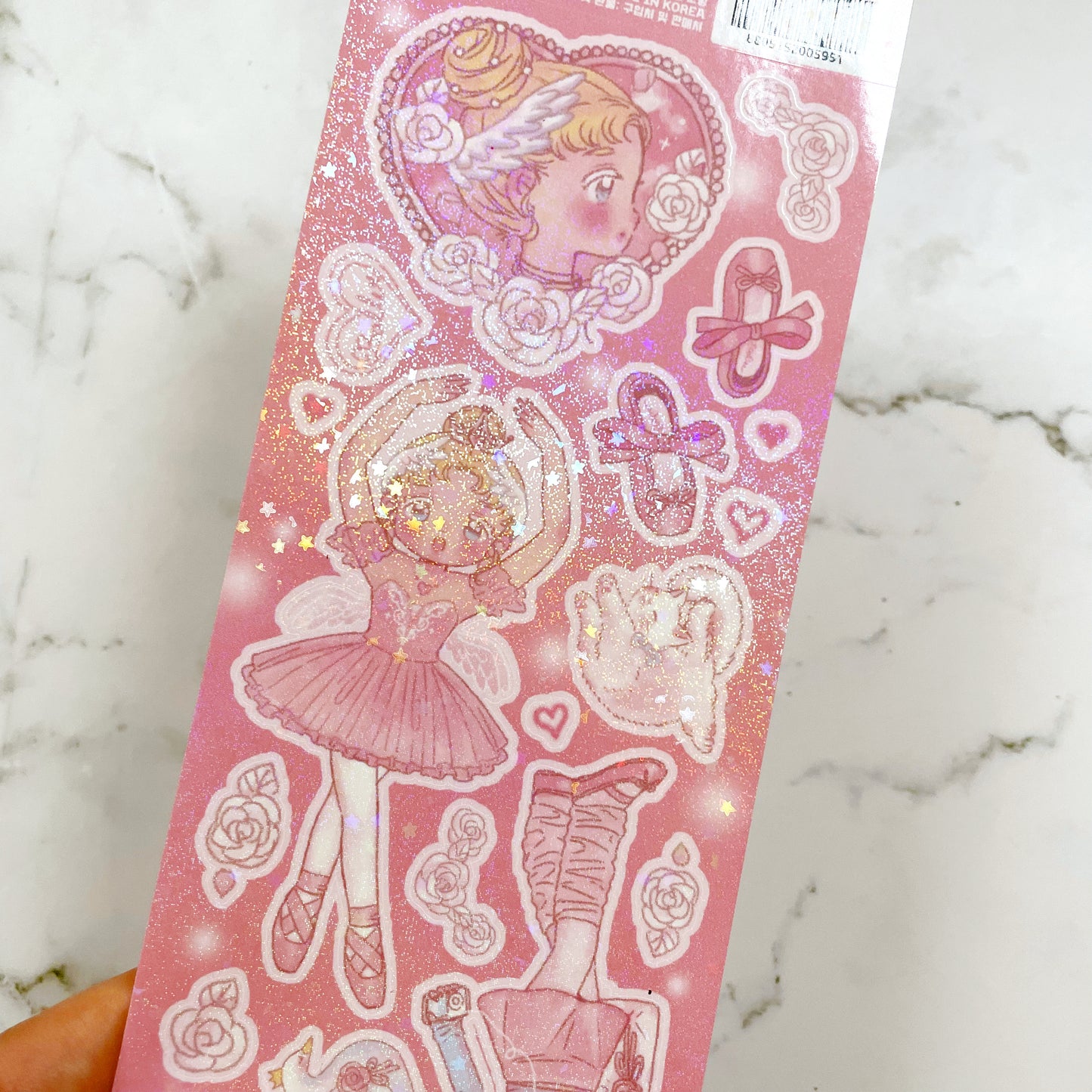 Seolkee Pink Ballet sparkle sticker A334