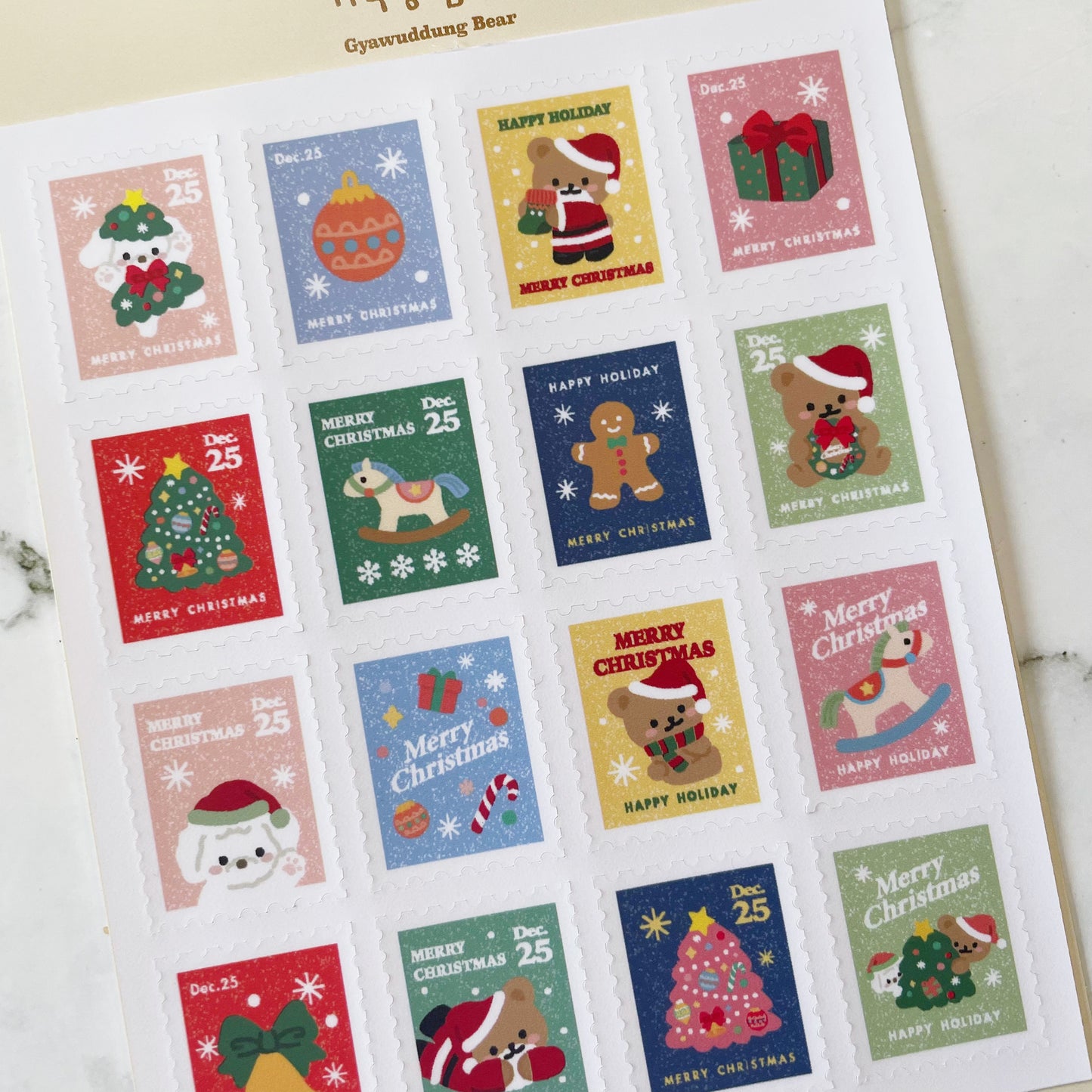 Gyawuddung Bear Christmas stamp stickers C71