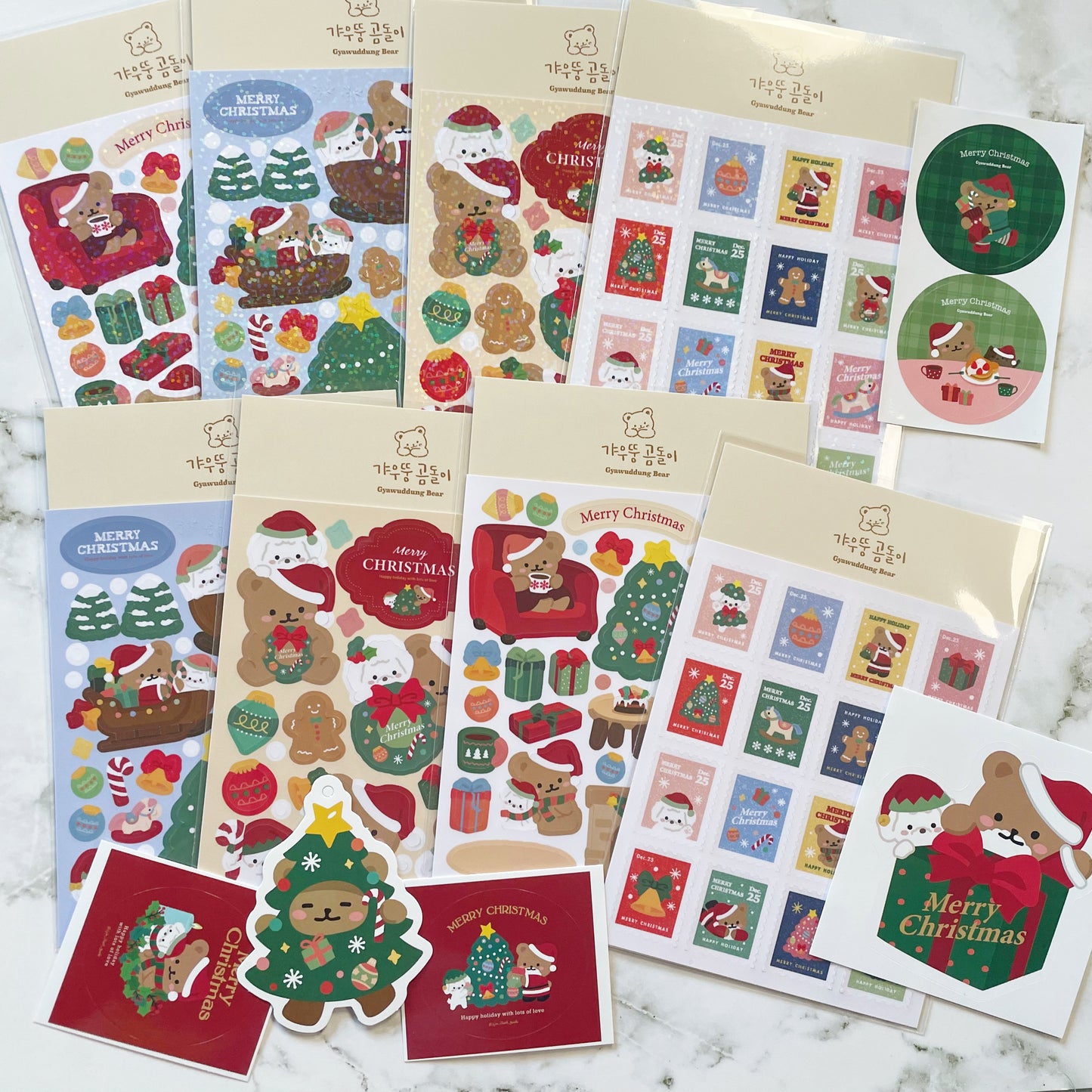 Gyawuddung Bear Christmas sticker pack C89