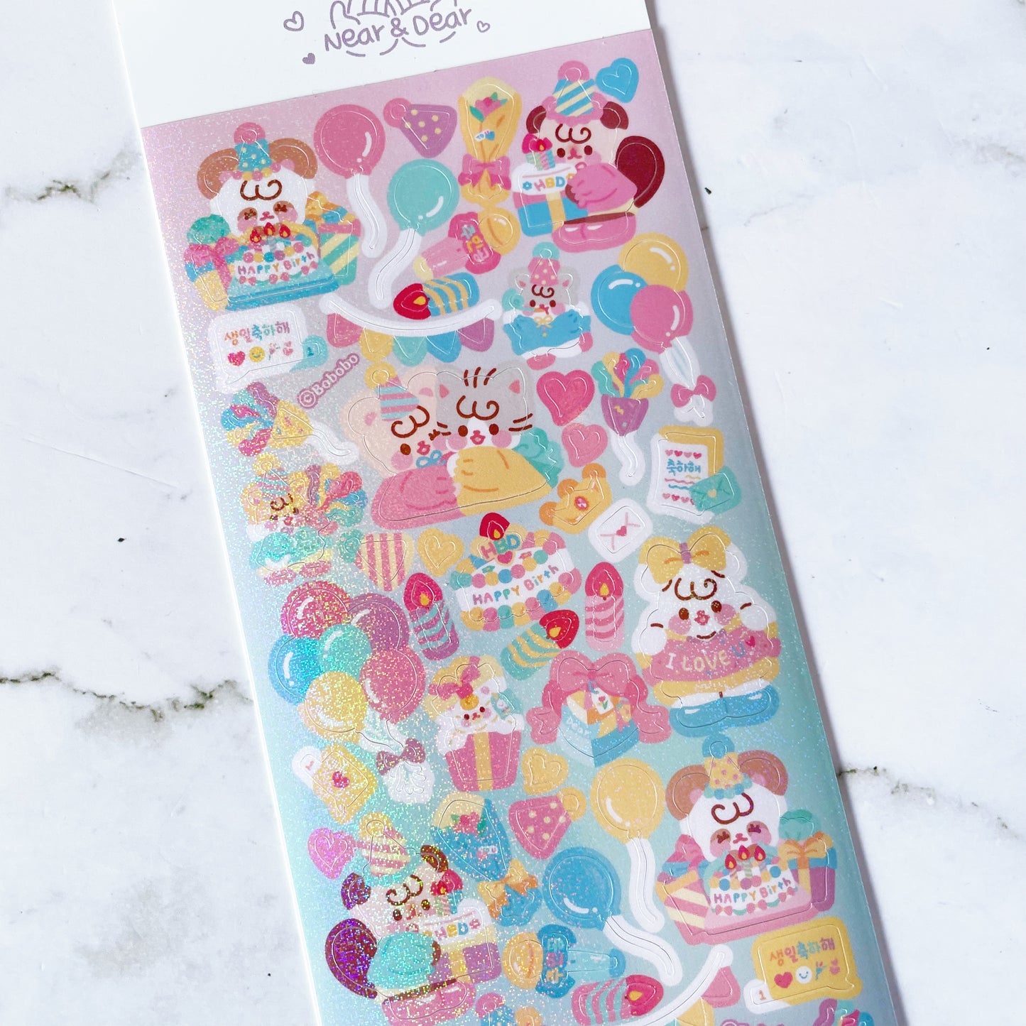 Near & Dear 'lil Birthday sparkle sticker b763