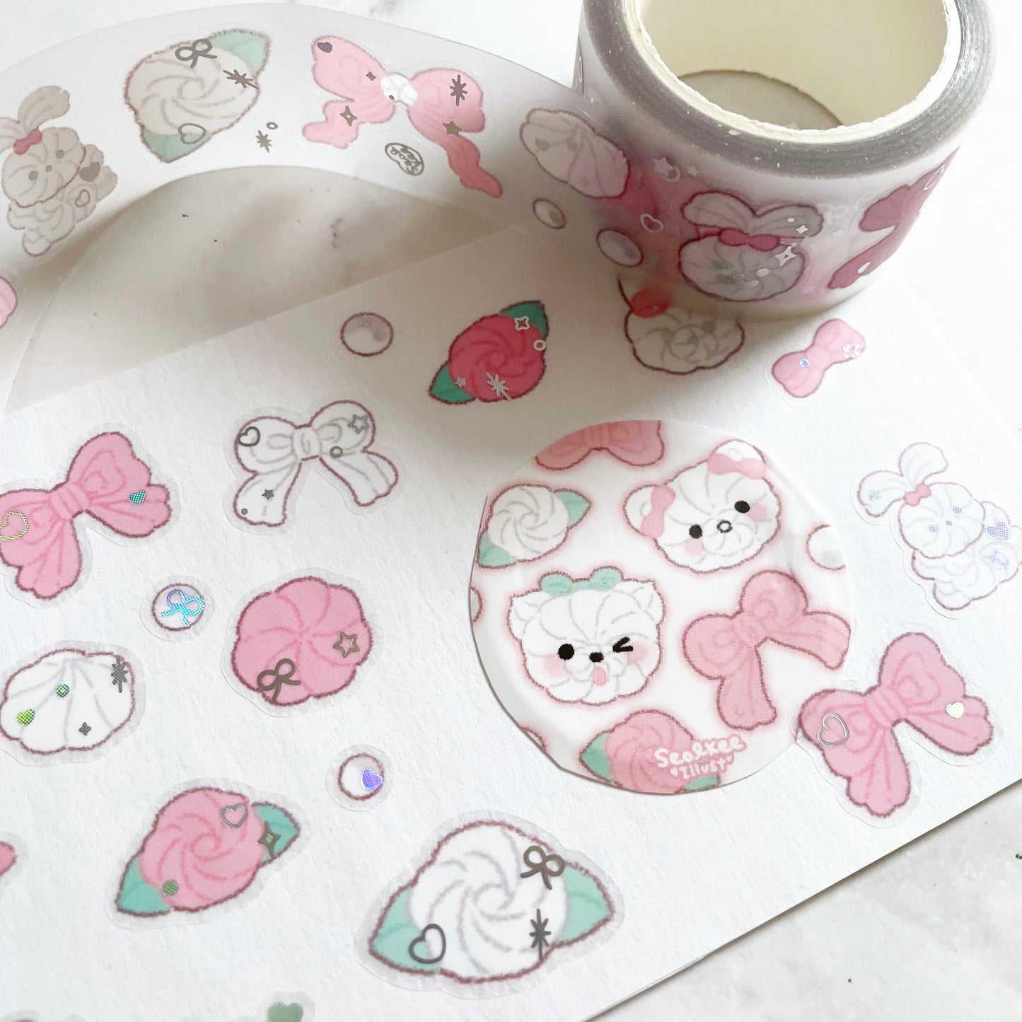 Seolkee Frosting and Bows sticker roll W84