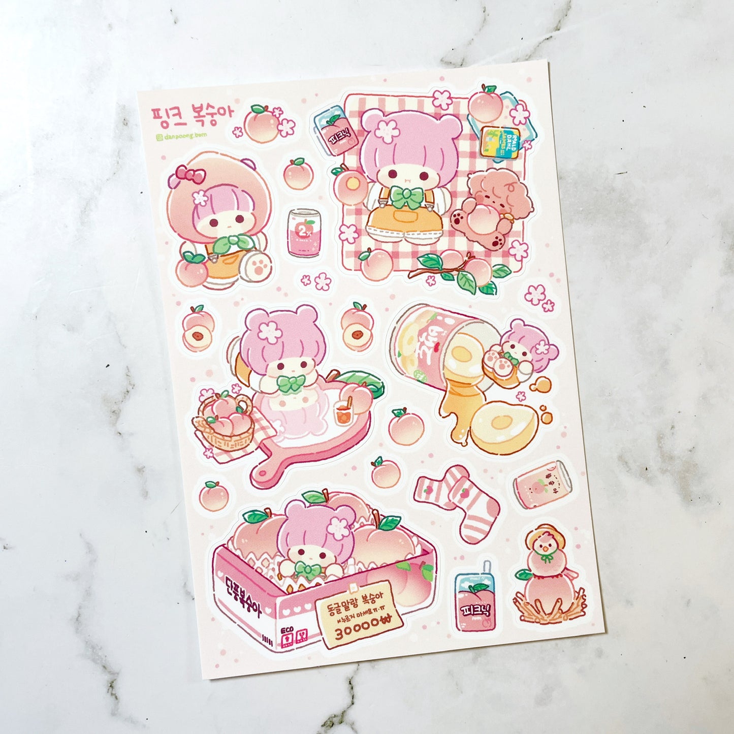 Danpoong.bom pink picnic sticker b530
