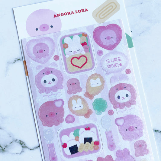 Angora Lora Lunch Box Sparkle stickers B470