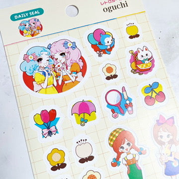 Rainbowholic x Ochame Friends Retro Girls Sticker b836