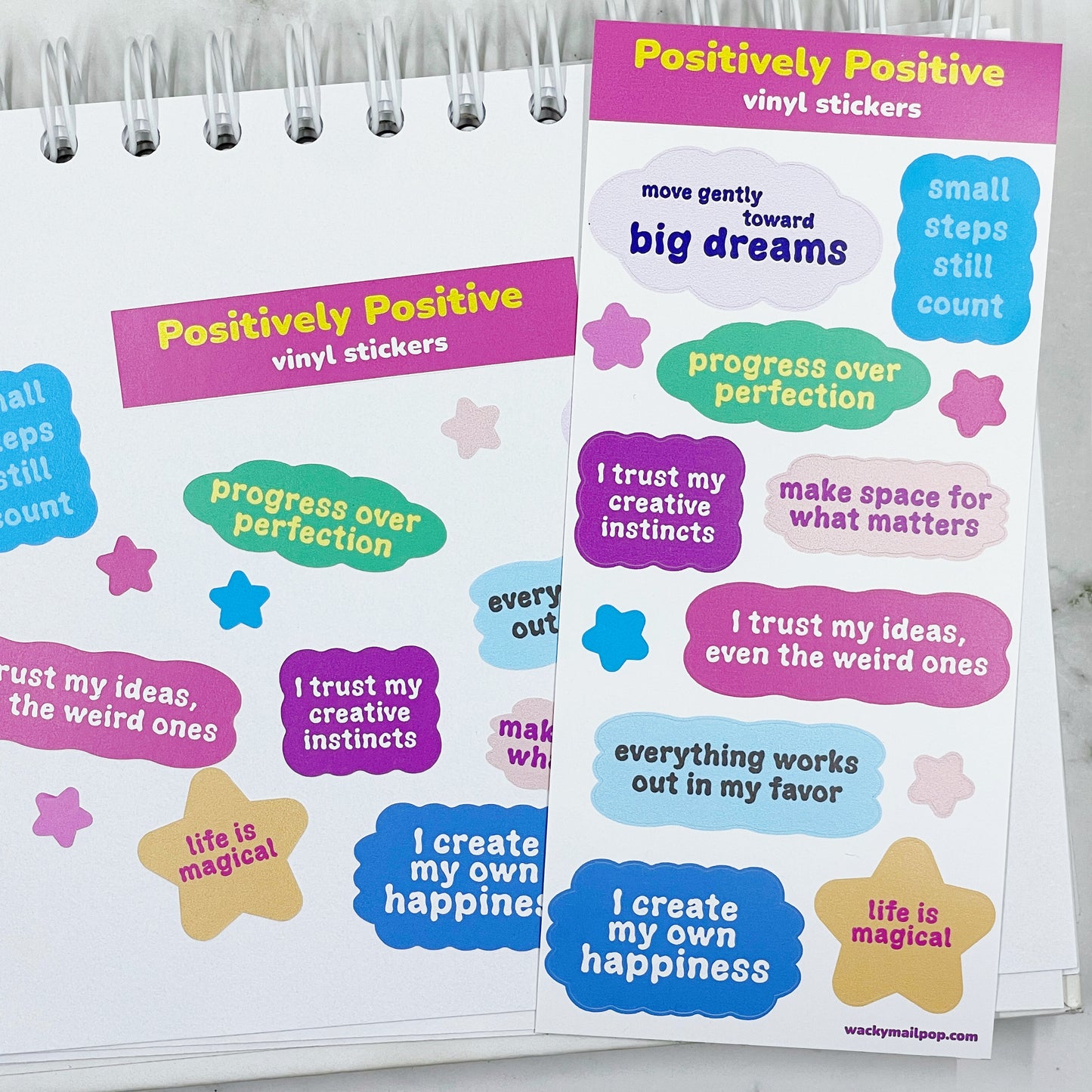 Positively Postive vinyl sticker sheet v31