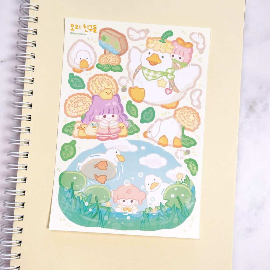 Danpoong.bom Duck friends sticker b708