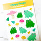 Happy Frogs vinyl sticker sheet v2