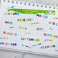 Cloudy Months vinyl Planner sticker sheet v15