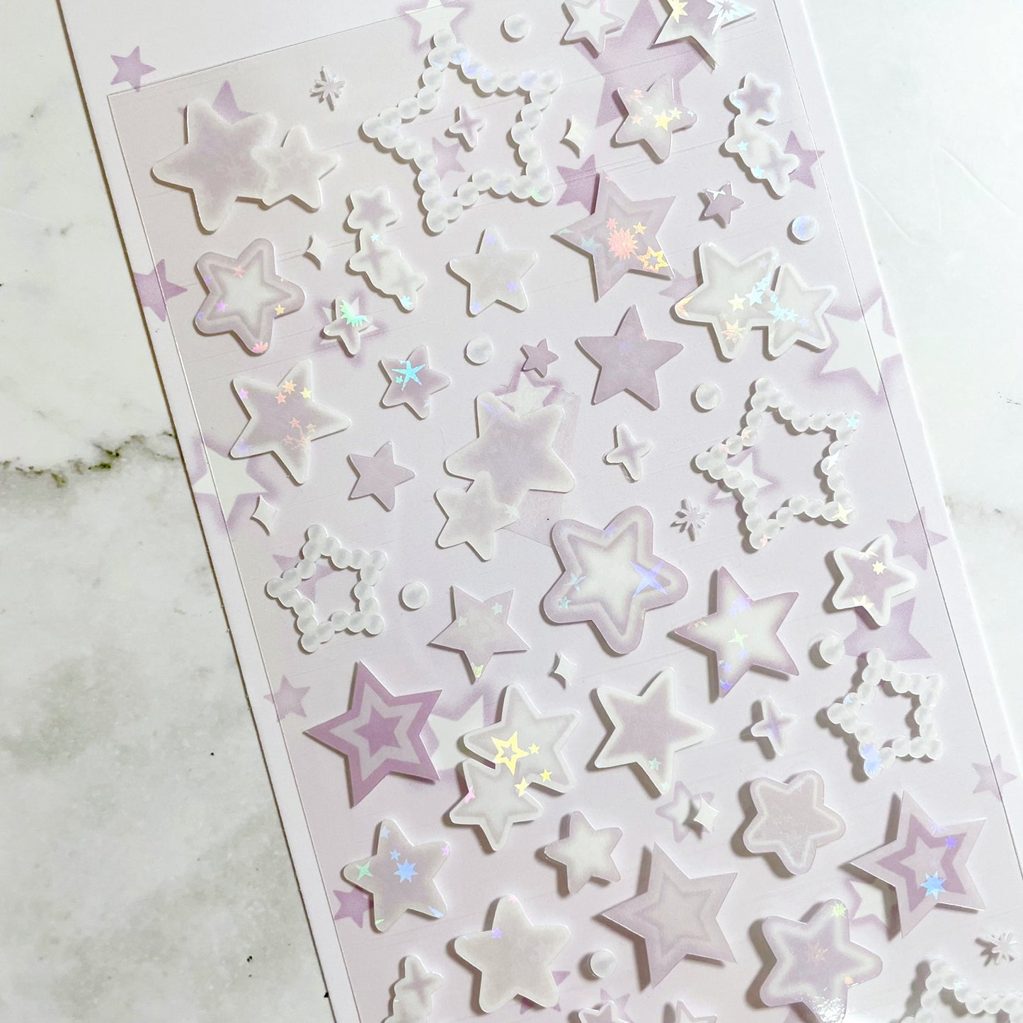 Angora Lora sparkly purple star stickers b223