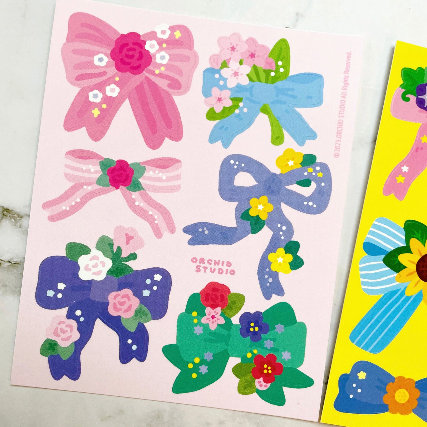 Orchid Studio Flower Bows sticker set b811