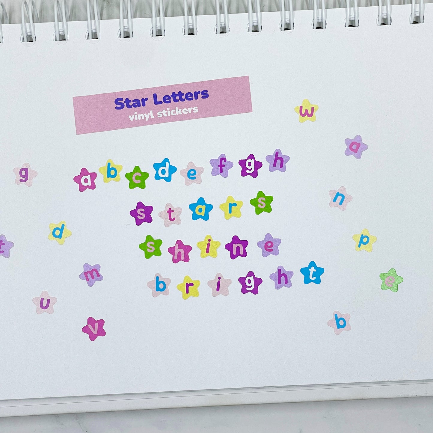 Star Letters vinyl sticker sheet v28