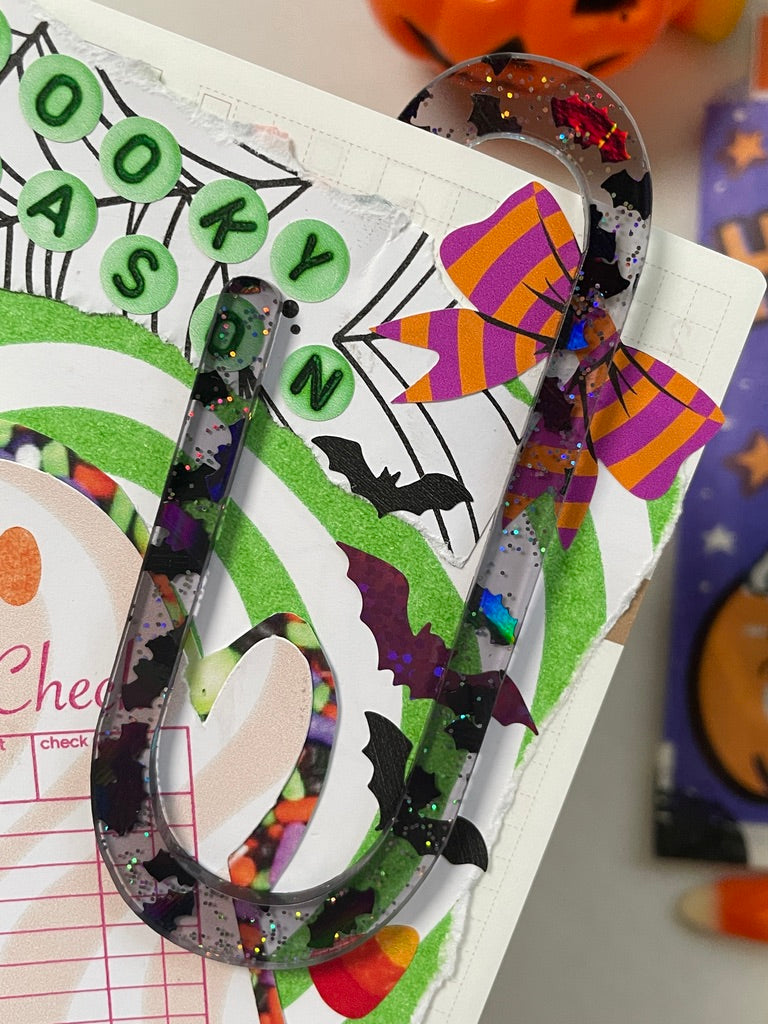 Glitter Bats Jumbo Acrylic Paper Clip
