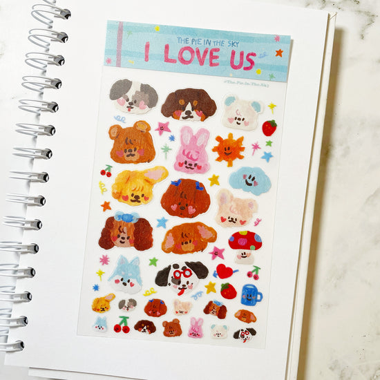 The Pie in the Sky I love us sticker b539