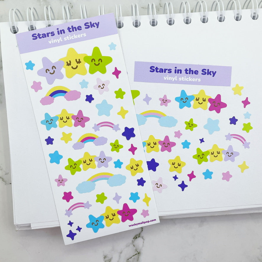 Stars in the Sky vinyl sticker sheet v4