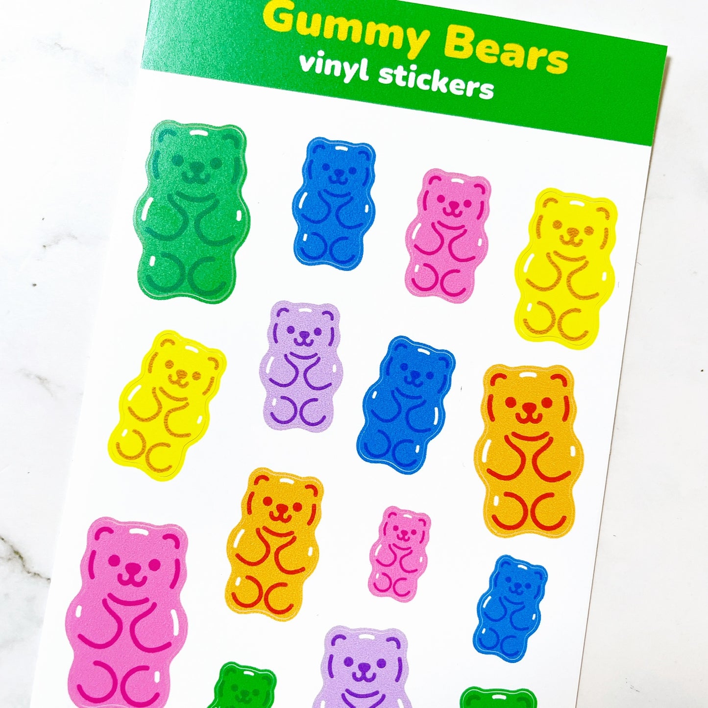 Gummy Bears vinyl sticker sheet v7