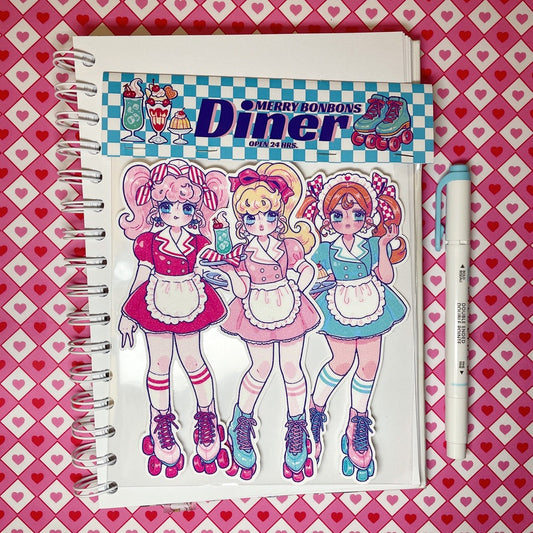 Natsuput Diner Girls sticker set b673