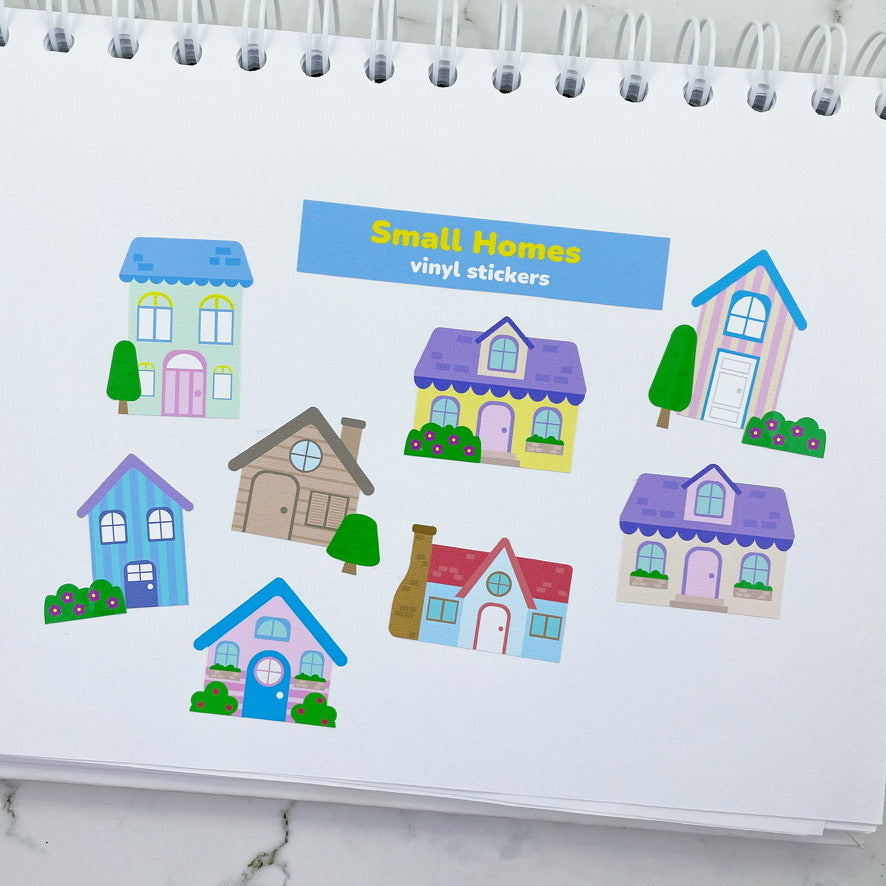 Small Homes vinyl sticker sheet v5