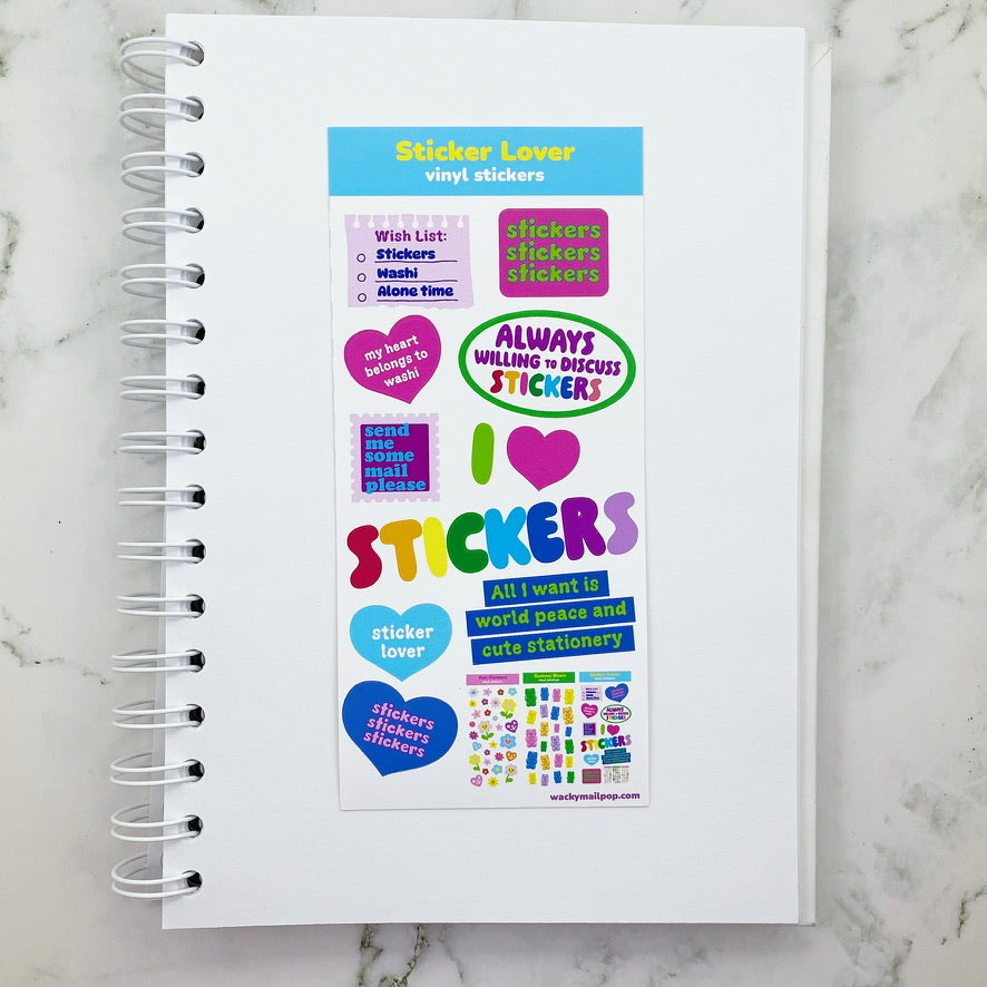 Sticker Lover vinyl sticker sheet v16