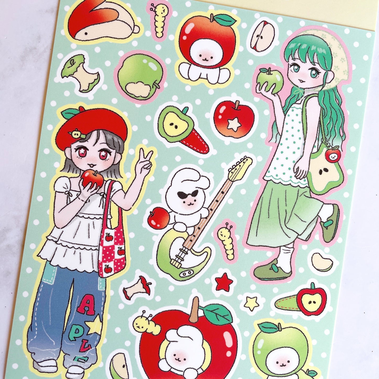 Ato and Bandi Apple Girls sticker b694