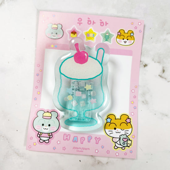 Ppomppom Melon Soda Acrylic clip b321