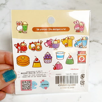 Rainbowholic x Ochame Friends Cafe Flake Sticker set 56 pcs f2