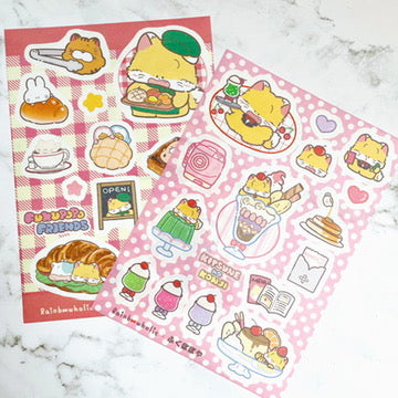 Rainbowholic x Fukupopoya Retro Cafe Washi Sticker set A5 size b838
