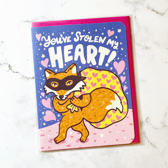 Turtle's Soup You've Stolen my Heart Valentine's Day Love Card b397