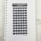Love Letters Black vinyl sticker sheet