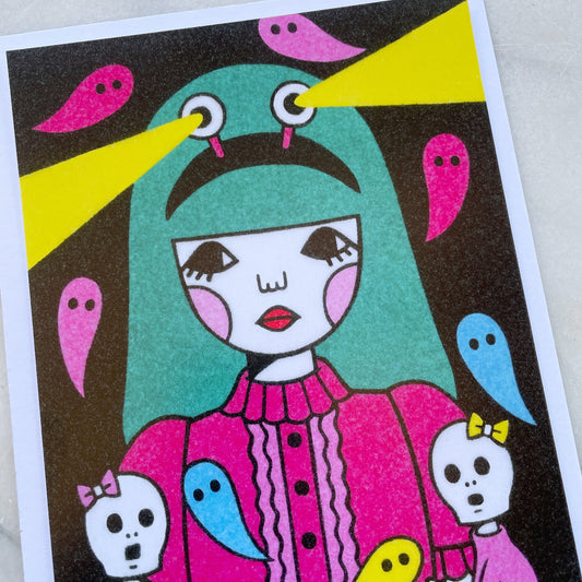 Naoshi Night Patrol Girl Art Print 5x7