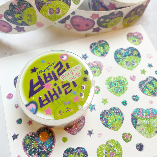 Thepuri Village Alien Kiss cut glitter sticker roll w202